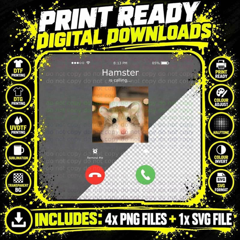 Hamster Is Calling Funny Animal Lover Hamster Owner Png SVG Digital Bundle