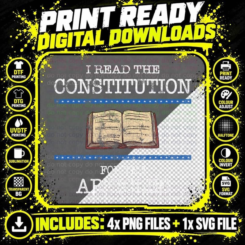 History Teachers Read the Constitution Distressed Funny Png SVG Digital Bundle