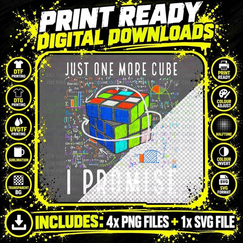 I'm Just Here to Solve Cubes Funny Math Lover Speed Png SVG Digital Bundle