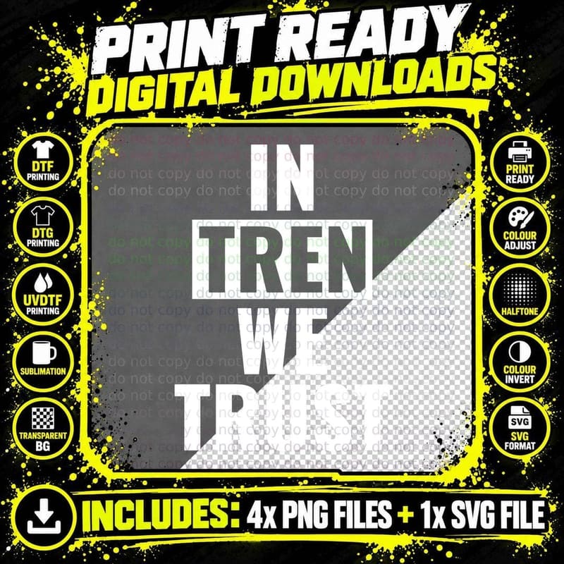 In Tren We Trust Funny Bodybuilders Meme Men Women Png SVG Digital Bundle
