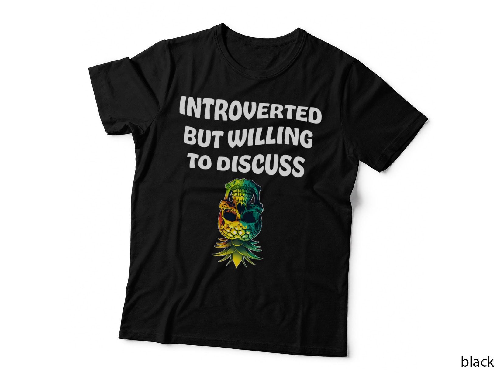 Introverted but Willing to Discuss Swinging Pineapple Funny T-Shirt