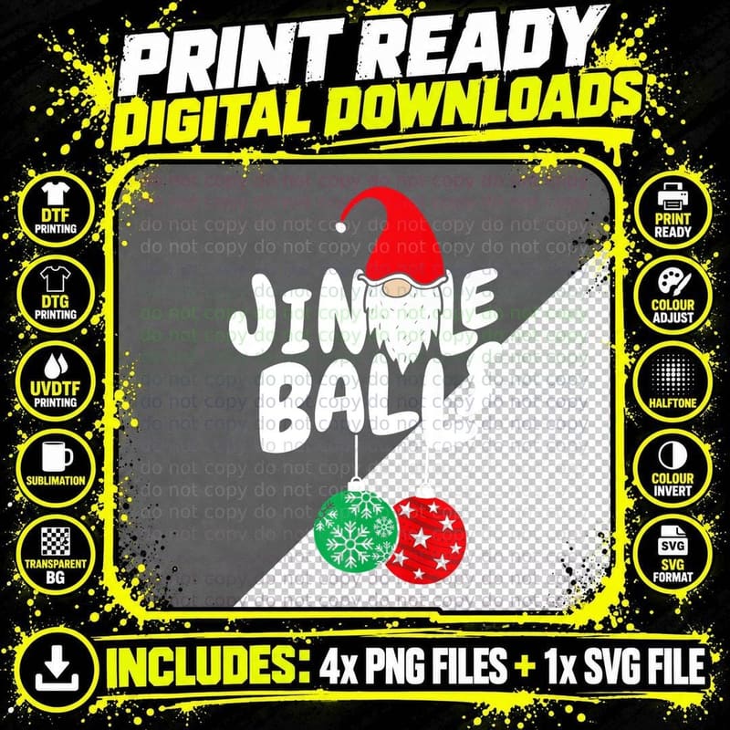 Jingle Balls Tinsel Tits Funny Matching Couple Chestnuts Png SVG Digital Bundle