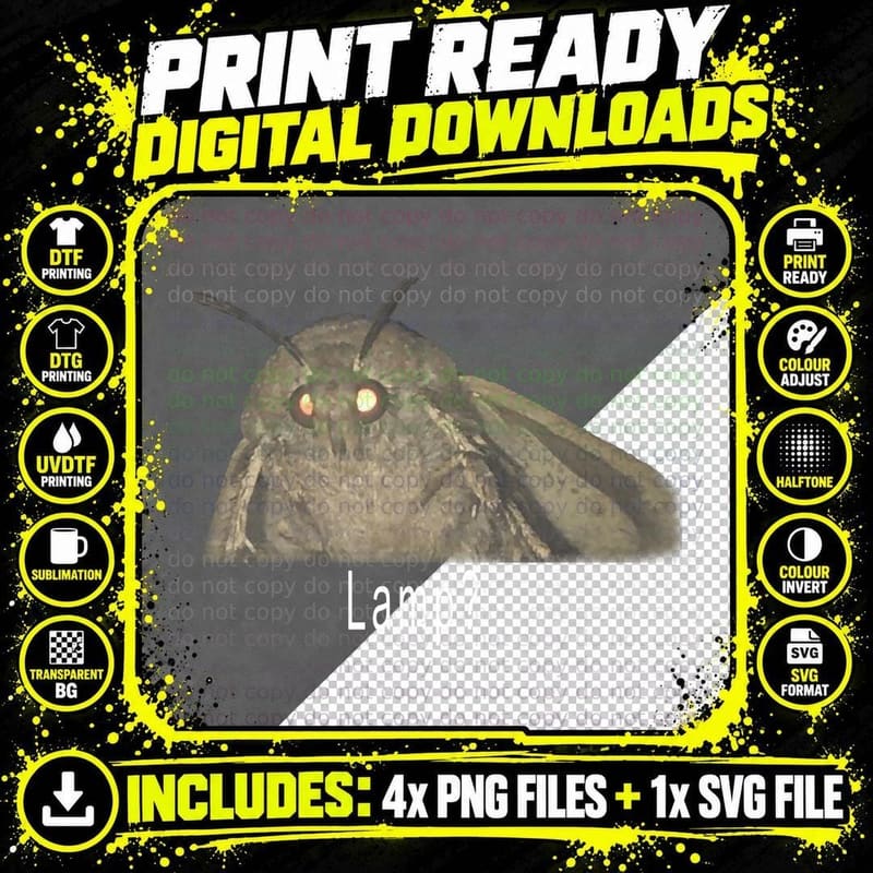 Moth Lamp Meme - Pullover Hoodie, Joke Gift T-Shirt Png SVG Digital Bundle