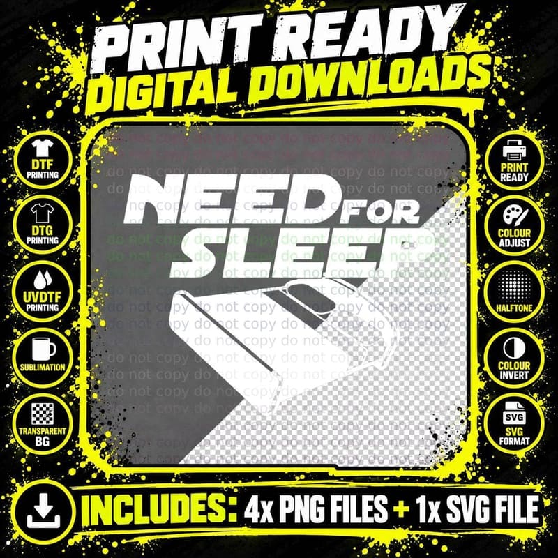 Need for Sleep Meme Top for Sleepy Parents T-Shirt Png SVG Digital Bundle
