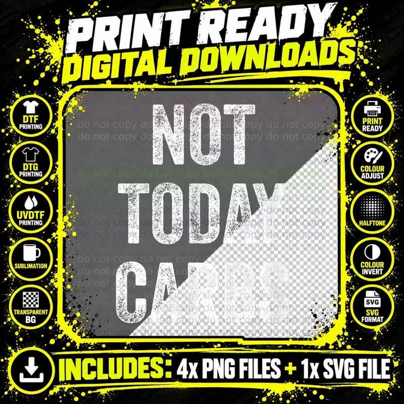 Not Today Carbs - Funny Keto, Low Carb Diet T-Shirt Png SVG Digital Bundle