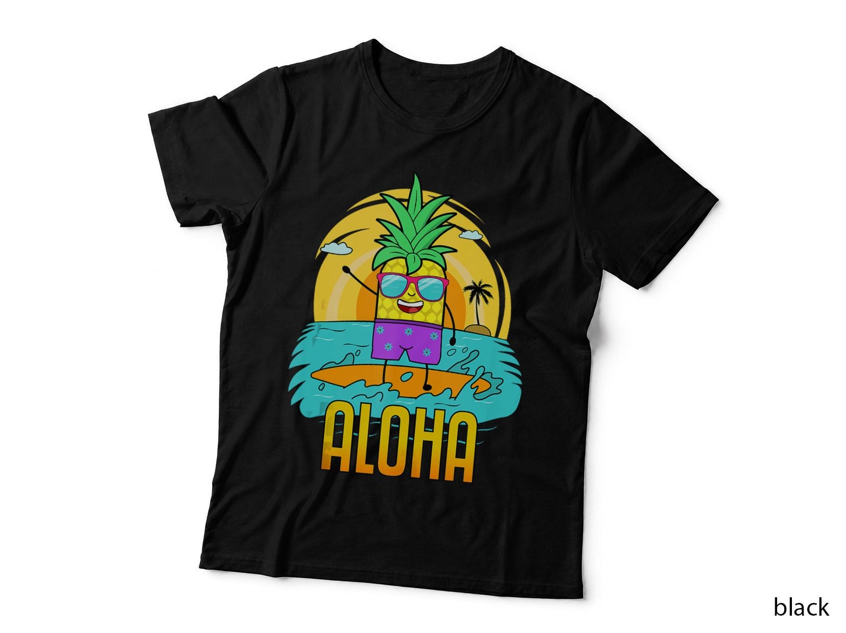 Pineapple Surfing Aloha Beach Hawaiian Kids Funny Gift, Pineapple T-Shirt