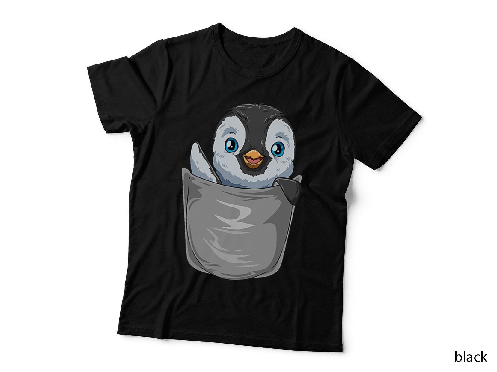 Pocket Penguin Peeking Out Funny Penguin T-Shirt