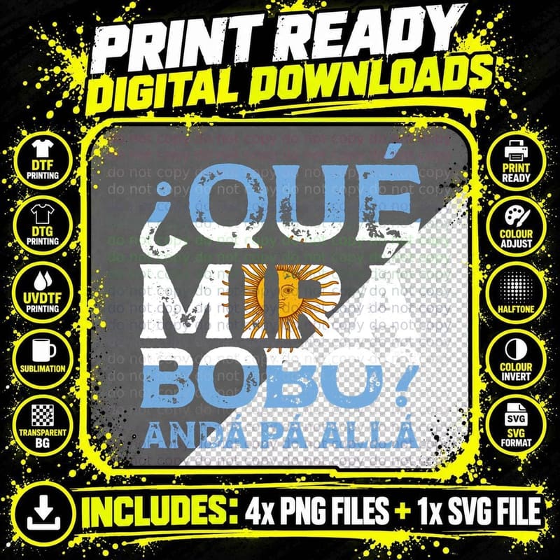 Que Mira Bobo, Funny Saying and Viral Meme from Png SVG Digital Bundle