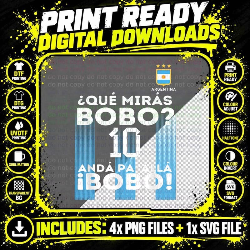 Qué Mirás Bobo Viral Meme T-Shirt Png SVG Digital Bundle