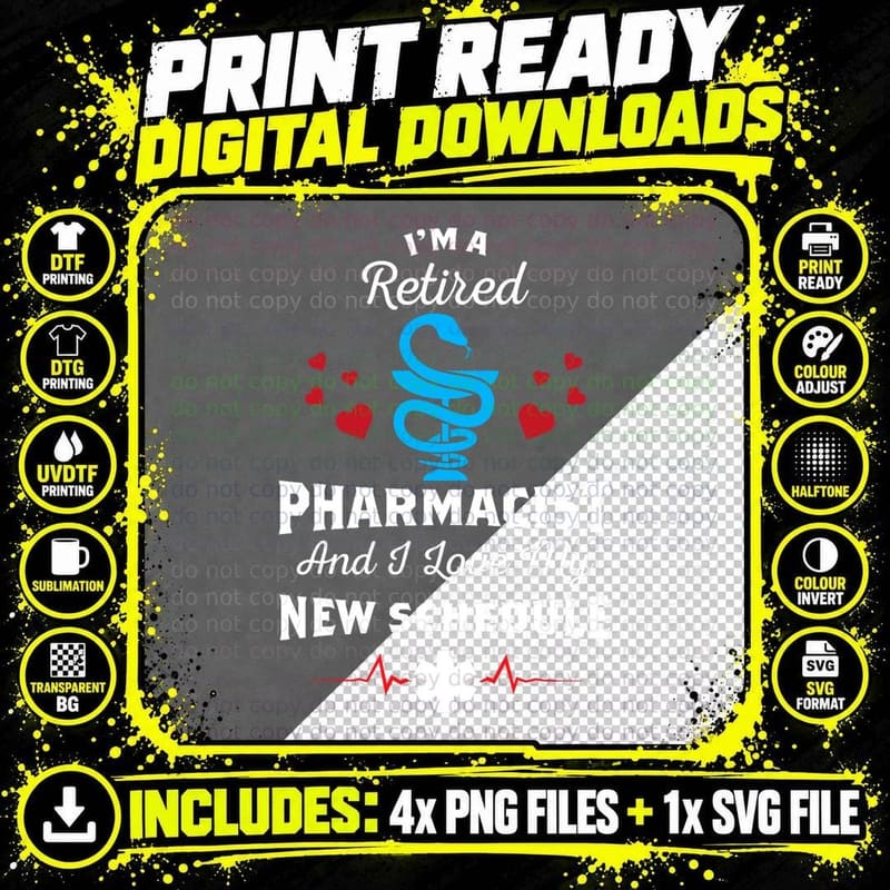 Retirement Pharmacy Party - Funny Retired Pharmacist Png SVG Digital Bundle