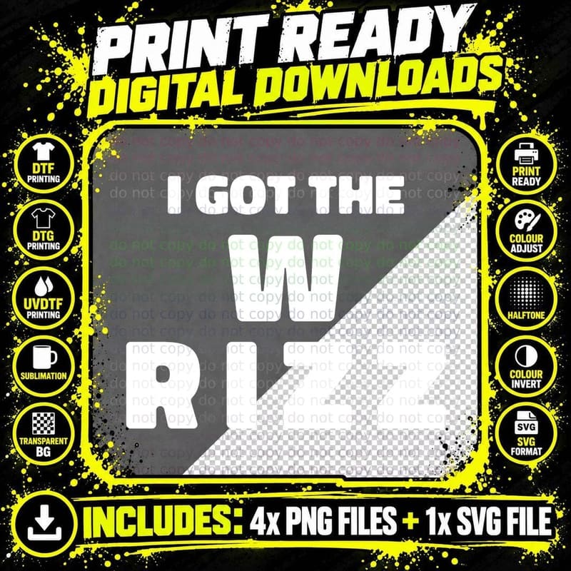 Rizz Meme I've Got the W Rizz Pullover Hoodie Png SVG Digital Bundle