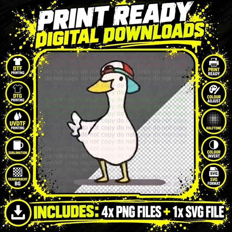 Shuba Duck Dancing Duck Meme with a Hat Pullover Hoodie Png SVG Digital Bundle