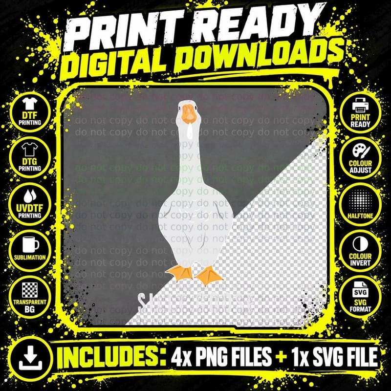 Silly Goose on the Loose Funny Goose Meme Pullover Png SVG Digital Bundle