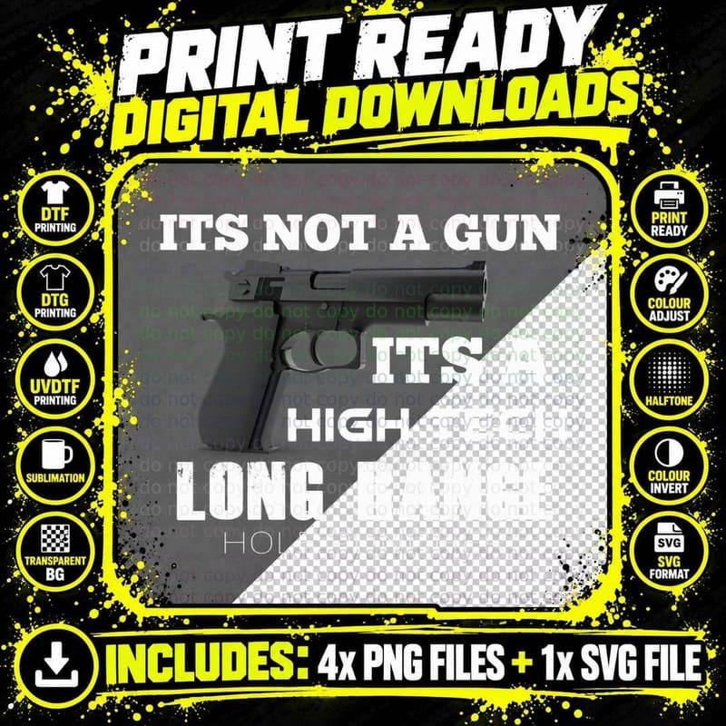 Silly Its Not a Gun Meme - Pullover Hoodie Png SVG Digital Bundle