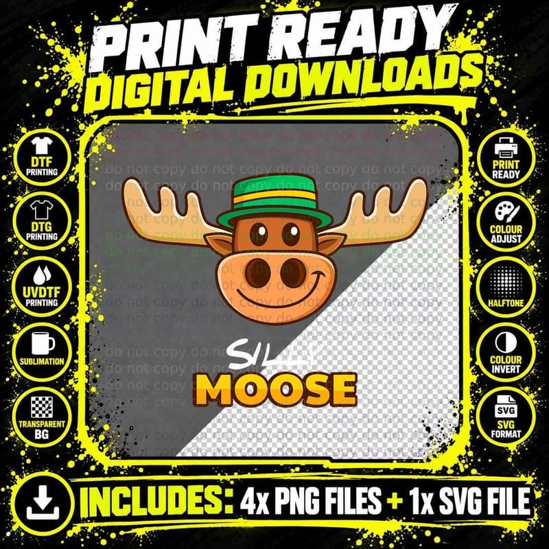 Silly Moose Fun Meme Joke Trendy Jumper Matching Silly Png SVG Digital Bundle