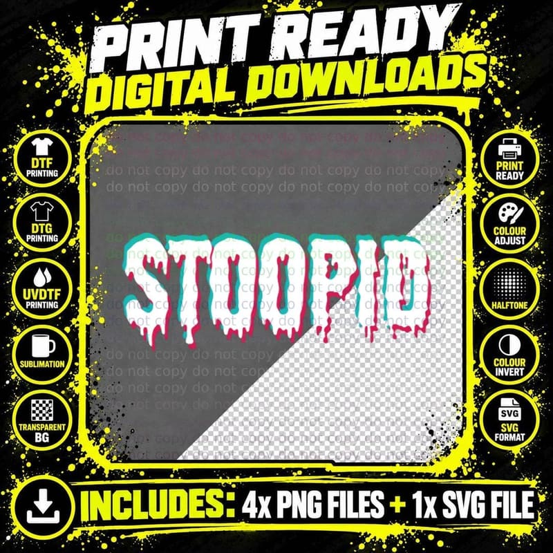 Stoopid Meme Hoodie Drippy Aesthetic Vaporwave Png SVG Digital Bundle