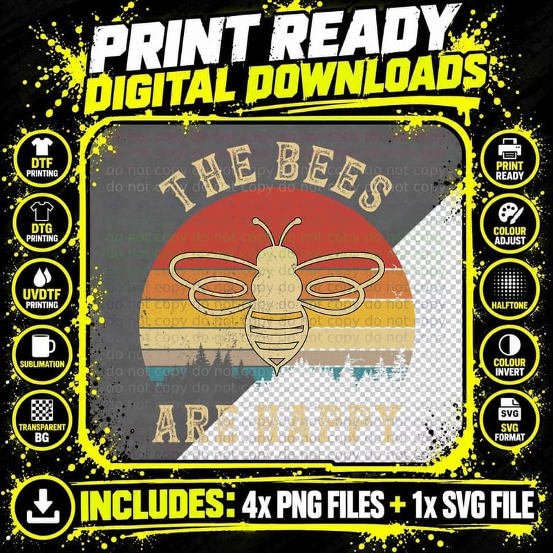 The Bees Are Happy-Valheim Viking Meme T-Shirt Png SVG Digital Bundle