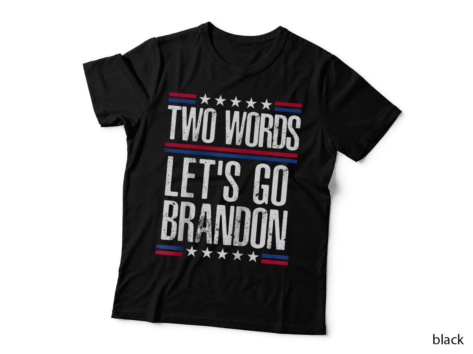 Two Words Let's Go Brandon Funny Political Memess T-Shirt