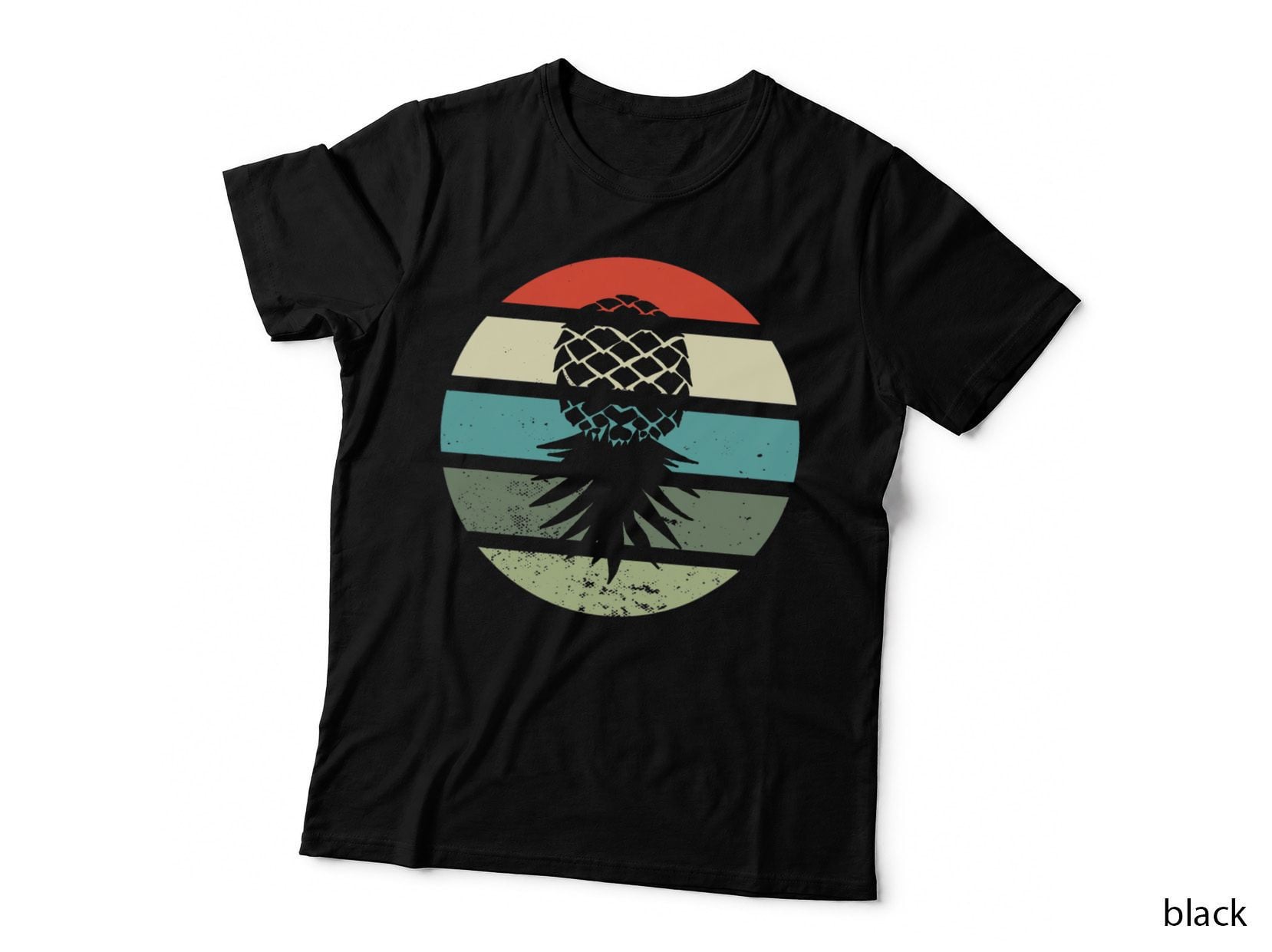 Vintage Upside Down Pineapple Subtle Sunset Funny Swinger T-Shirt