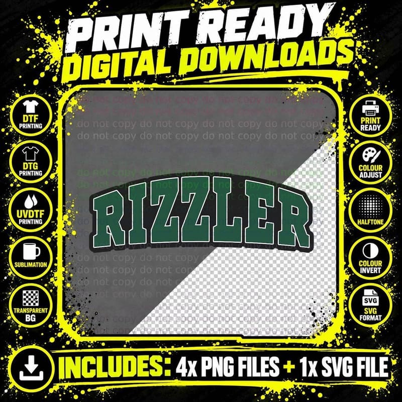 W Rizz Rizzler Funny Meme Quote T-Shirt Png SVG Digital Bundle