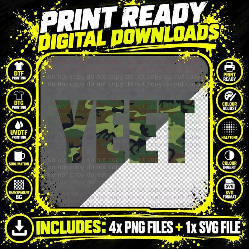 Yeet Hoodie Funny Dank Meme Camo Gift T-Shirt Png SVG Digital Bundle