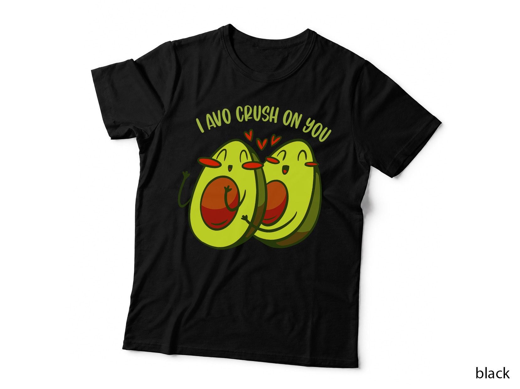Avocado I Avo Crush on You Vegan Funny Couple Valentines Day T-Shirt