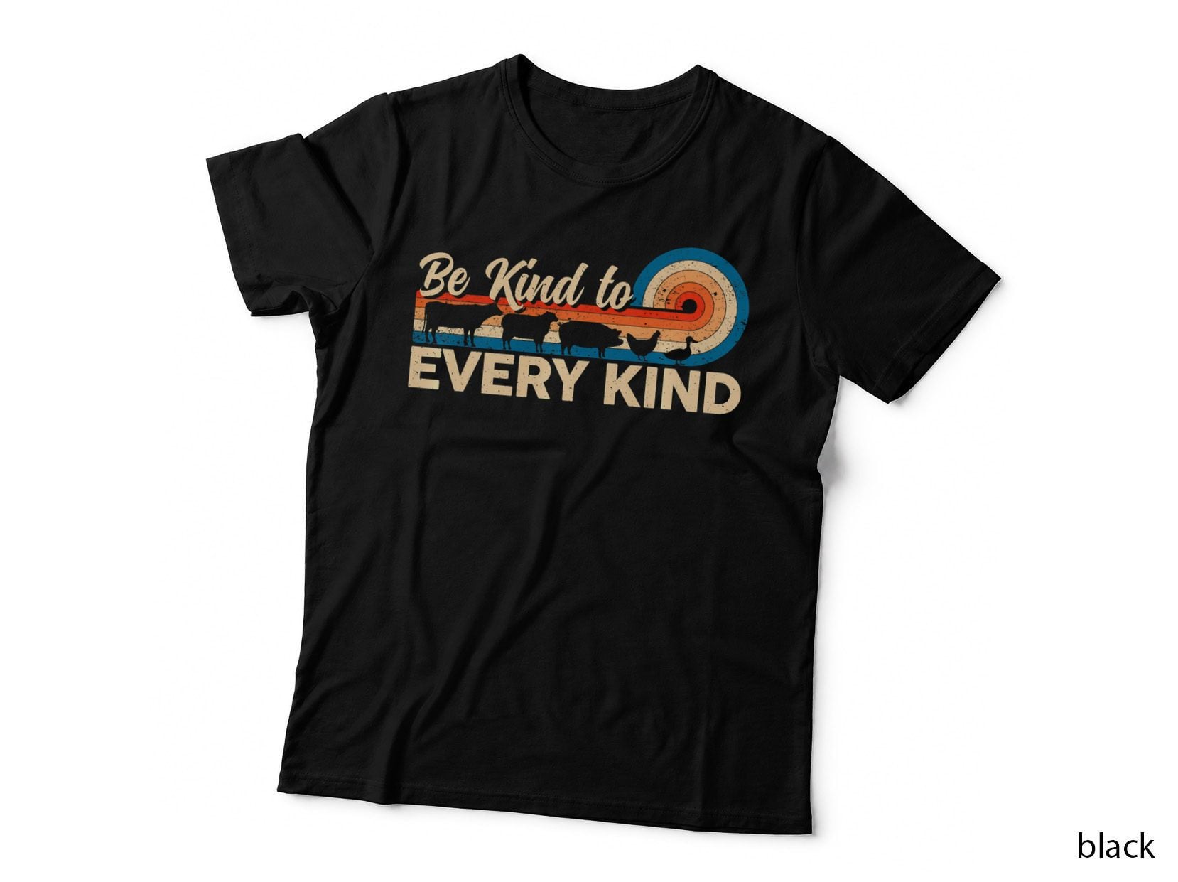 Be Kind to Every Kind Vintage Vegetarian & Vegan Funny T-Shirt