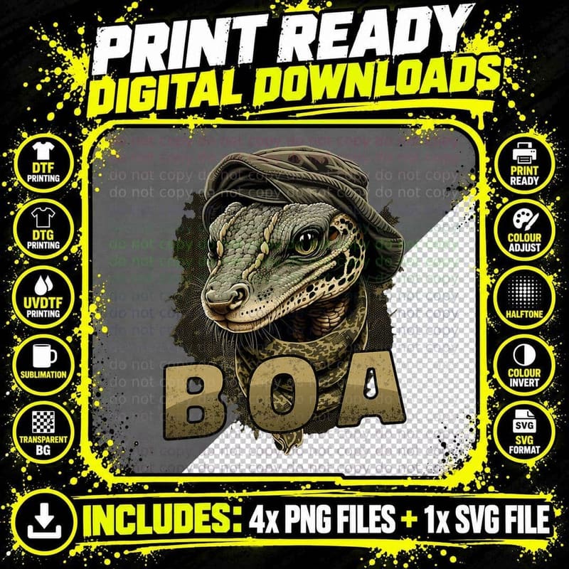 Boa Constrictor Snake in Hat and Scarf Funny Graphic Png SVG Digital Bundle