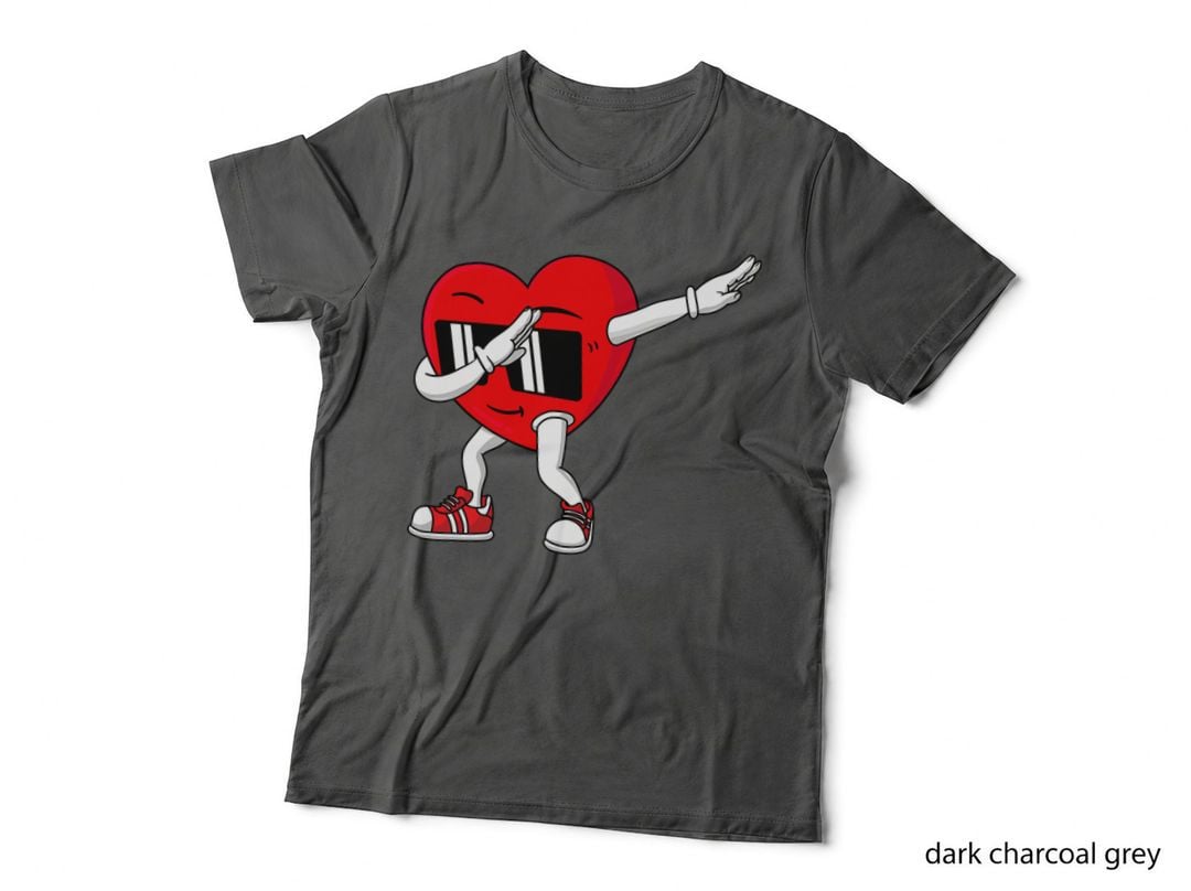 Boys Valentines Day Dabbing Heart Funny Boys Girls Kids T-Shirt