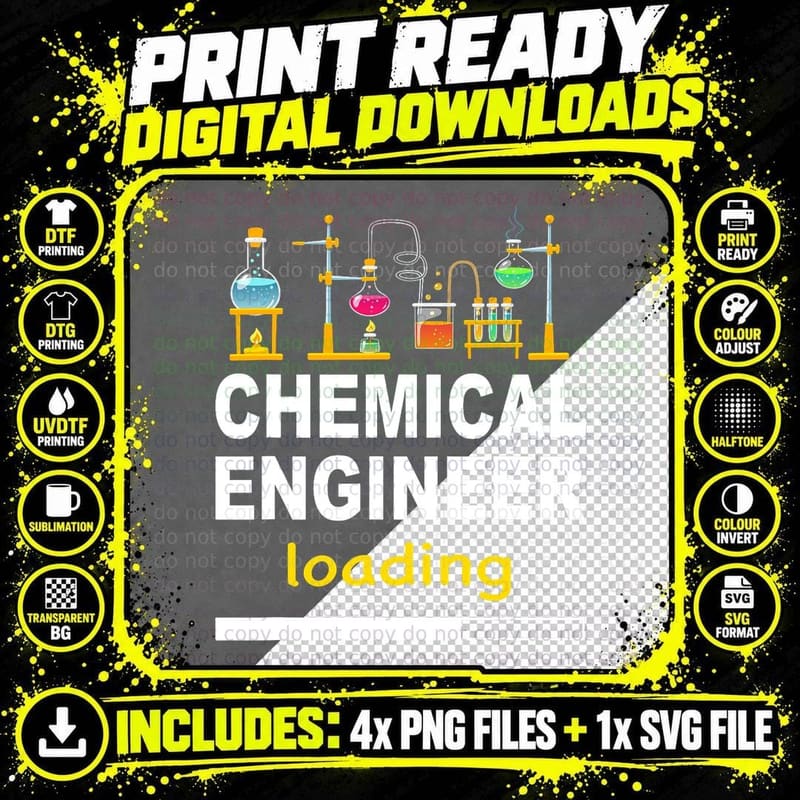 Chemical Engineer Gift, Funny Chemistry Lover Engineer Png SVG Digital Bundle