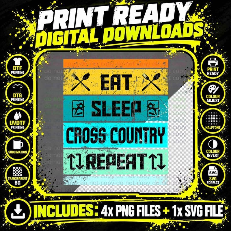 Cross Country Running Tshirts Mens Funny Women Kids Png SVG Digital Bundle