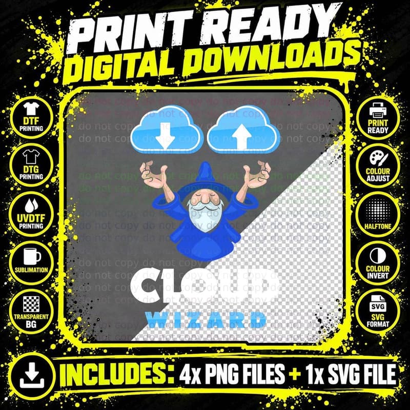 Devops Engineer Cloud Computing Cloud Wizard Funny Png SVG Digital Bundle