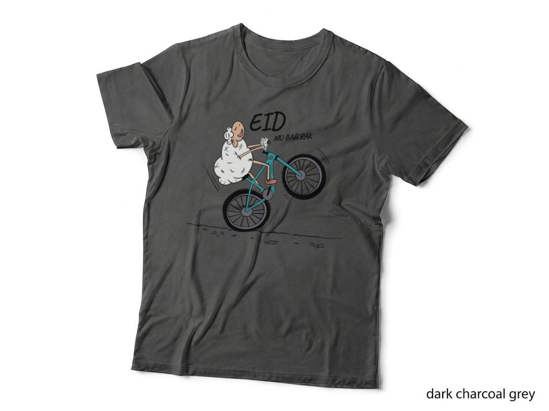 Eid Al Adha Eid Mubarak Funny Sheep Riding a Bike T-Shirt