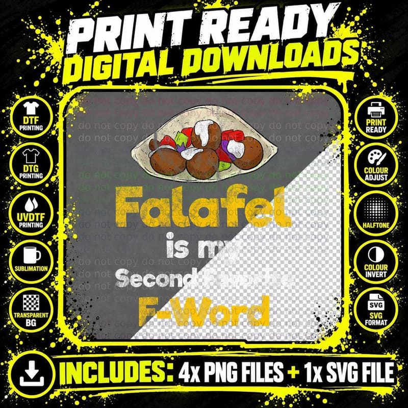 Falafel Funny Kebab Vegan Food T-Shirt Png SVG Digital Bundle