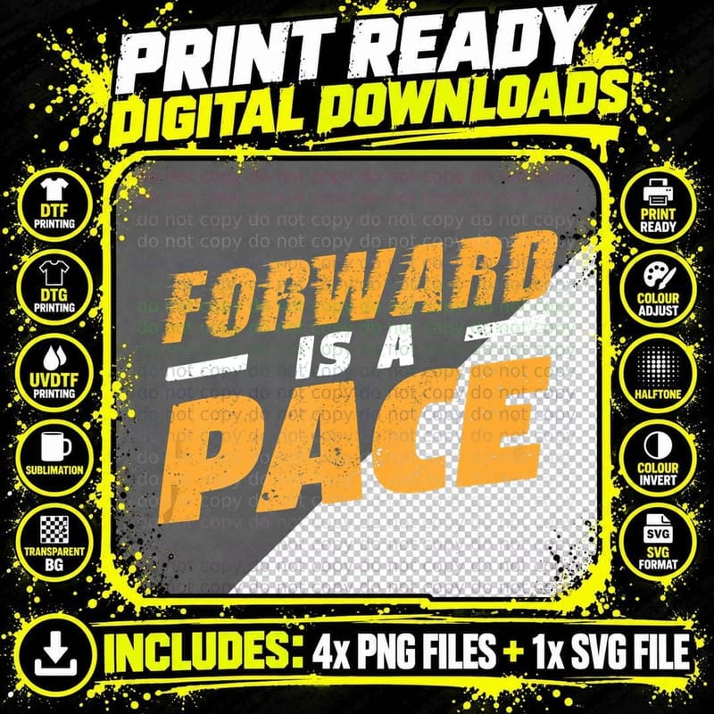 Forward Is a Pace Slow Running Funny Jogging Marathon Png SVG Digital Bundle
