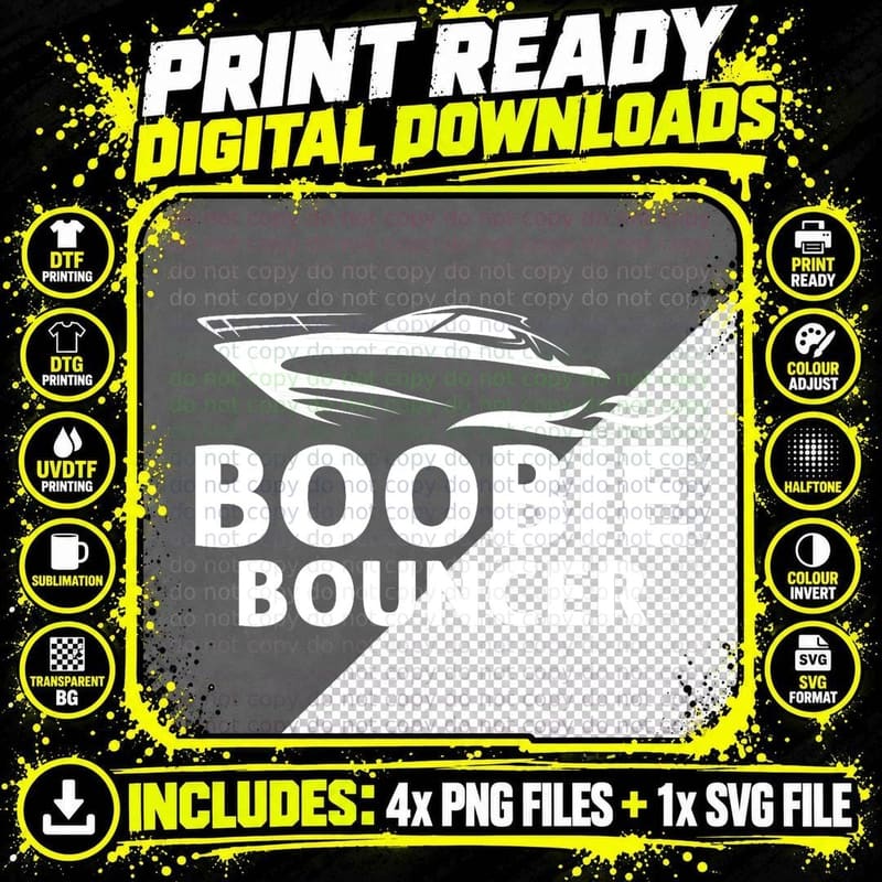 Funny Boating Sailing Boobie Bouncer Humor Boat Lovers Png SVG Digital Bundle