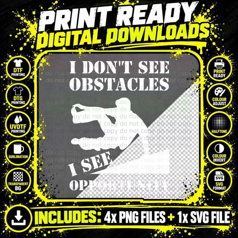 Funny Parkour I Don't See Obstacles Free Running Parkour Png SVG Digital Bundle