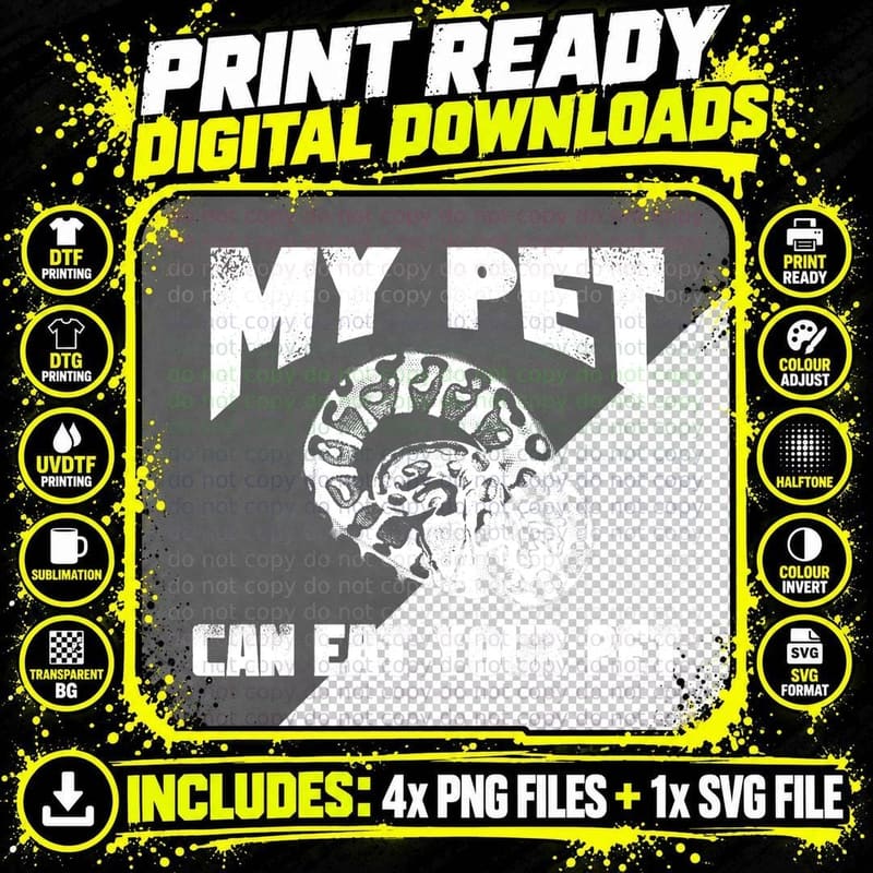 Funny Pet Love Ball Python - Snake Lovers Gift T-Shirt Png SVG Digital Bundle