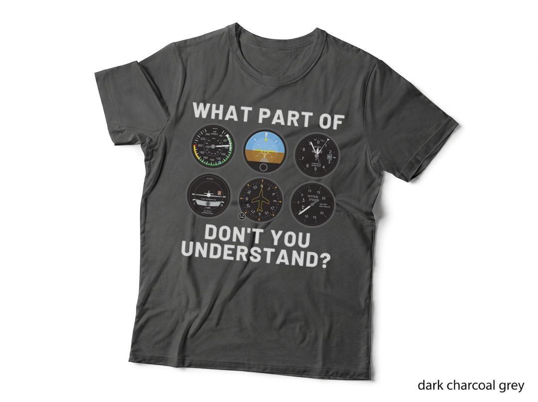 Funny Pilot Art Men Women Aviation Airline Pilot Instruments T-Shirt