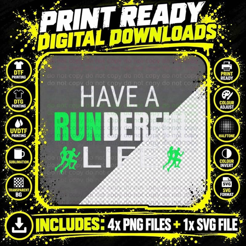 Funny Running Quote - Have a Runderful T-Shirt Png SVG Digital Bundle