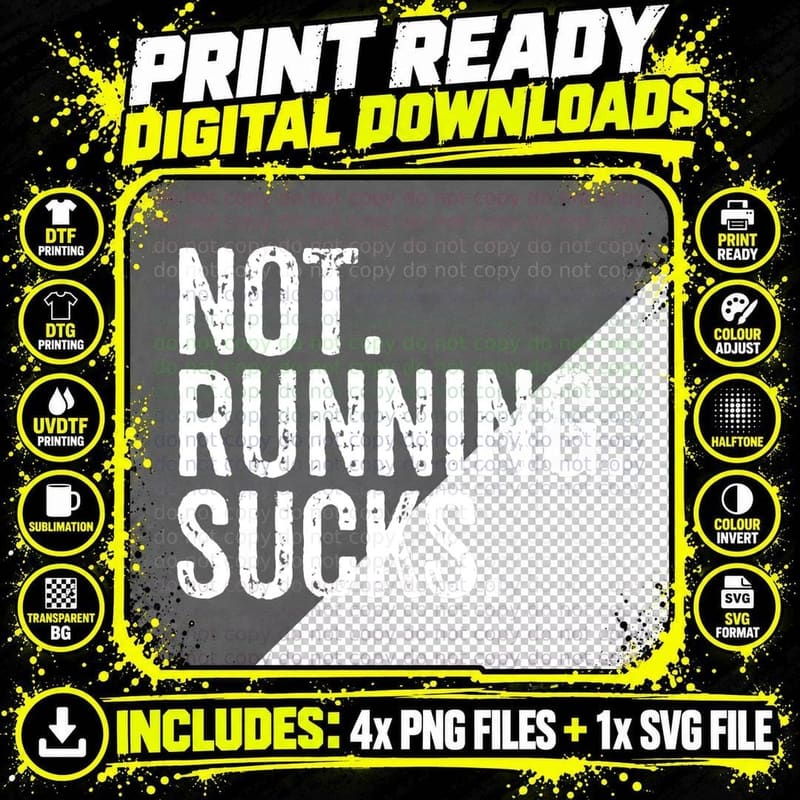 Funny Running Sayings Not Running Sucks Women Workout Png SVG Digital Bundle