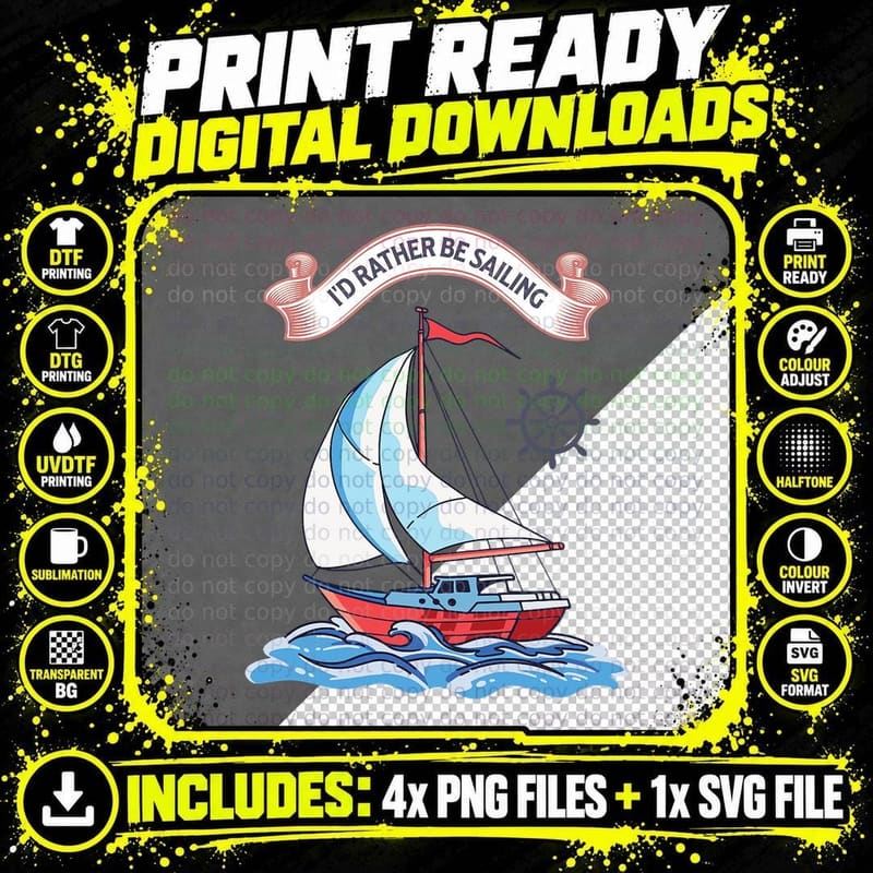 Funny Sailing Boat Captain Design T-Shirt Png SVG Digital Bundle