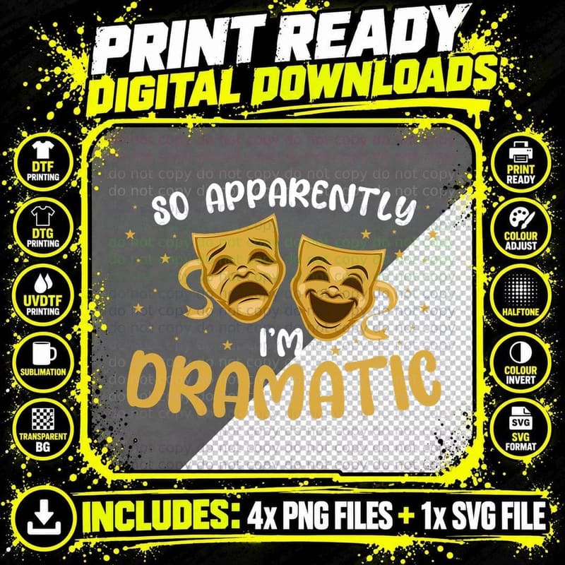Funny Theater Drama Theatre Musical Actor Stage Png SVG Digital Bundle