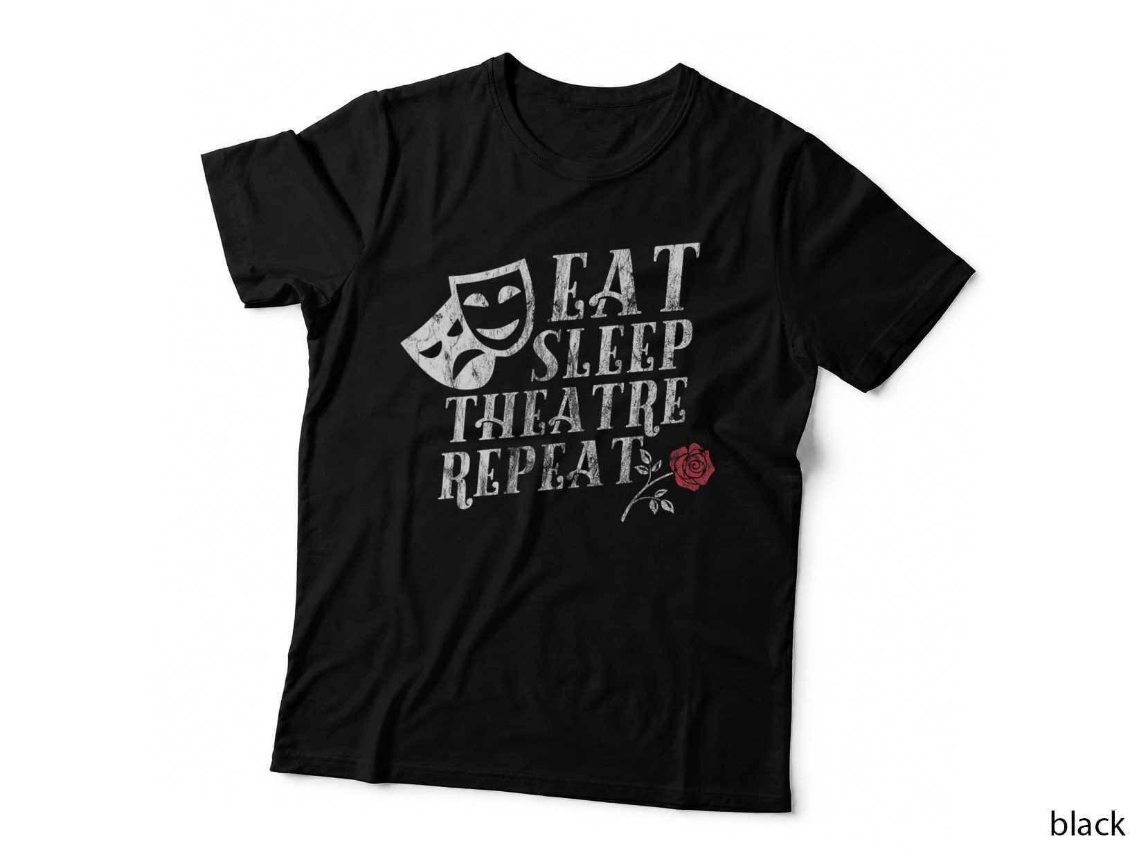 Funny Theatres Eat Sleep Theatre Repeat T-Shirt