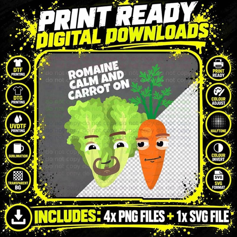 Funny Vegan Vegetables - Gifts for Vegetarians - Sarcasm Png SVG Digital Bundle