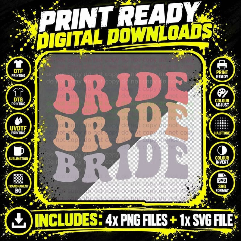 Groovy Bride Team Funny Nautical Bachelorette Bridal Png SVG Digital Bundle