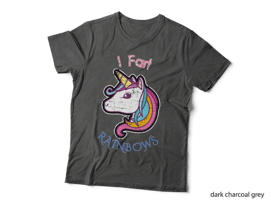 I Fart Rainbows Distressed Cute Funny Unicorn T-Shirt!