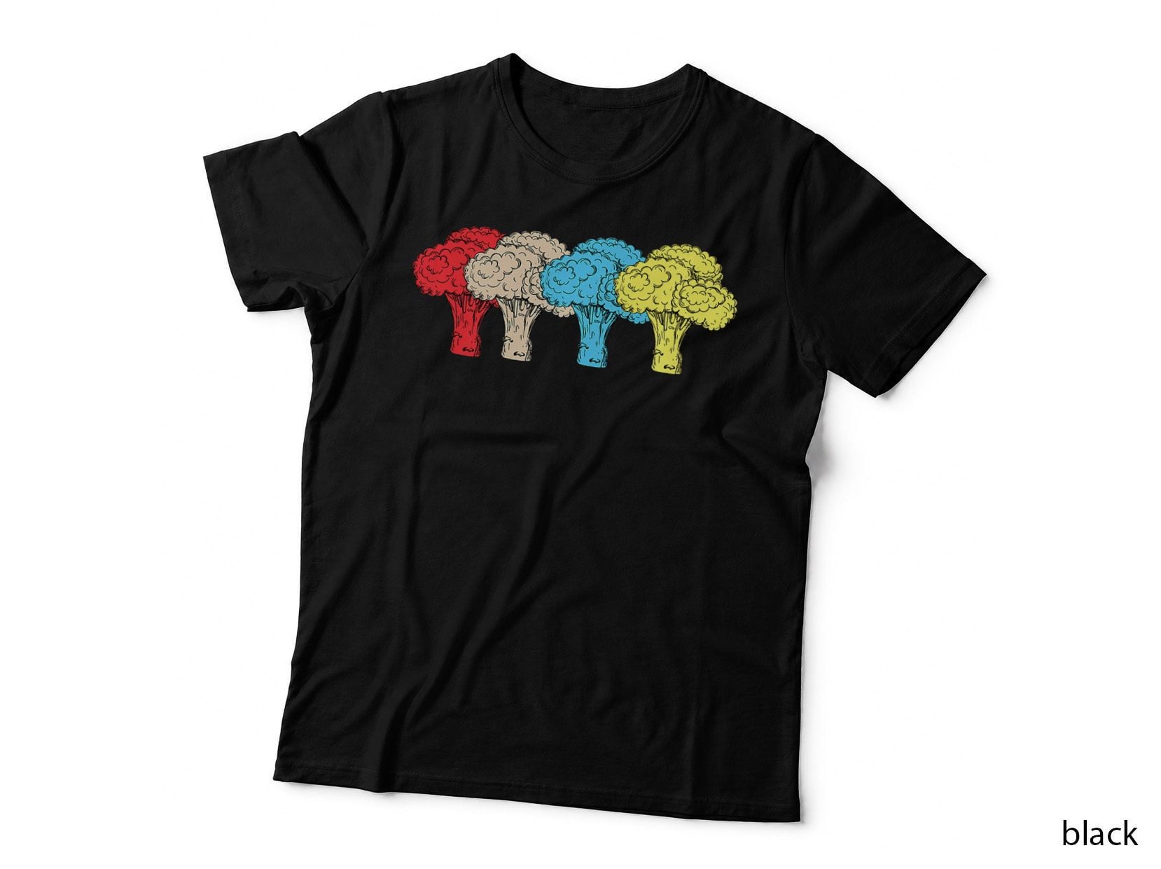 I Love Broccoli Vegetarian Food Funny Vegan Vintage Broccoli T-Shirt