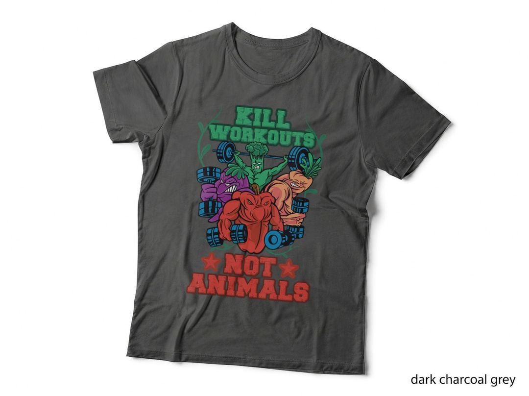Kill Workouts Not Animals Funny Vegan T-Shirt, Vegetarian T-Shirt
