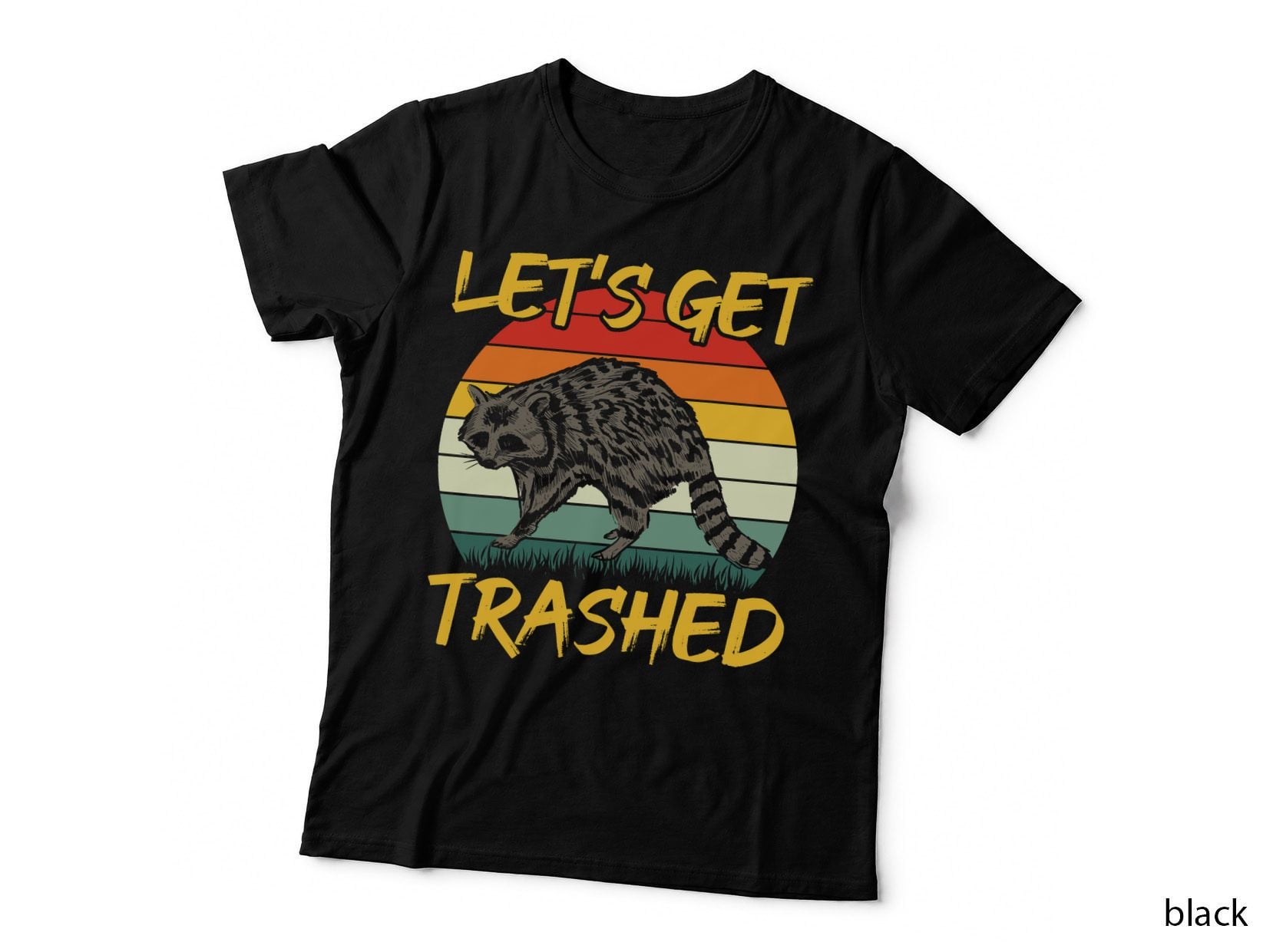 Lets Get Trashed Funny Racoon Zoo Keeper Retro Raccoon T-Shirt